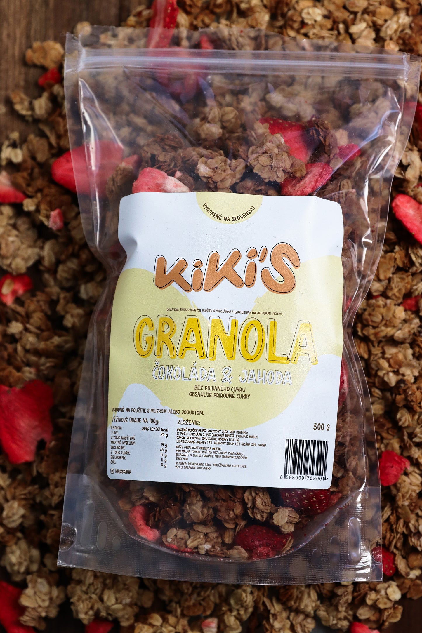 KiKi´S, granola čokoláda&jahoda, 300g